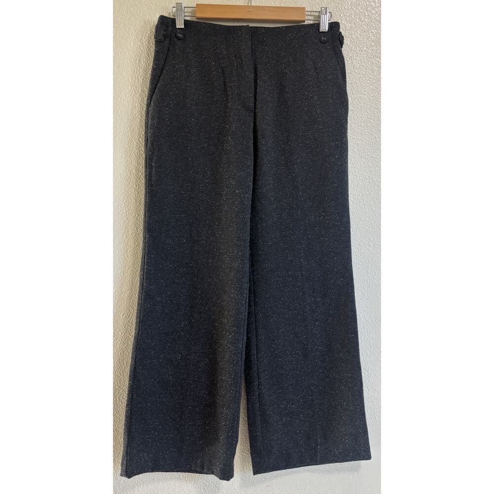 J. Jill Genuine Fit Pants Speckled Wide Leg Wool Silk Preppy Career Size 8P